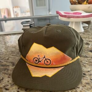 Olive Green Cap with Bicycle Design